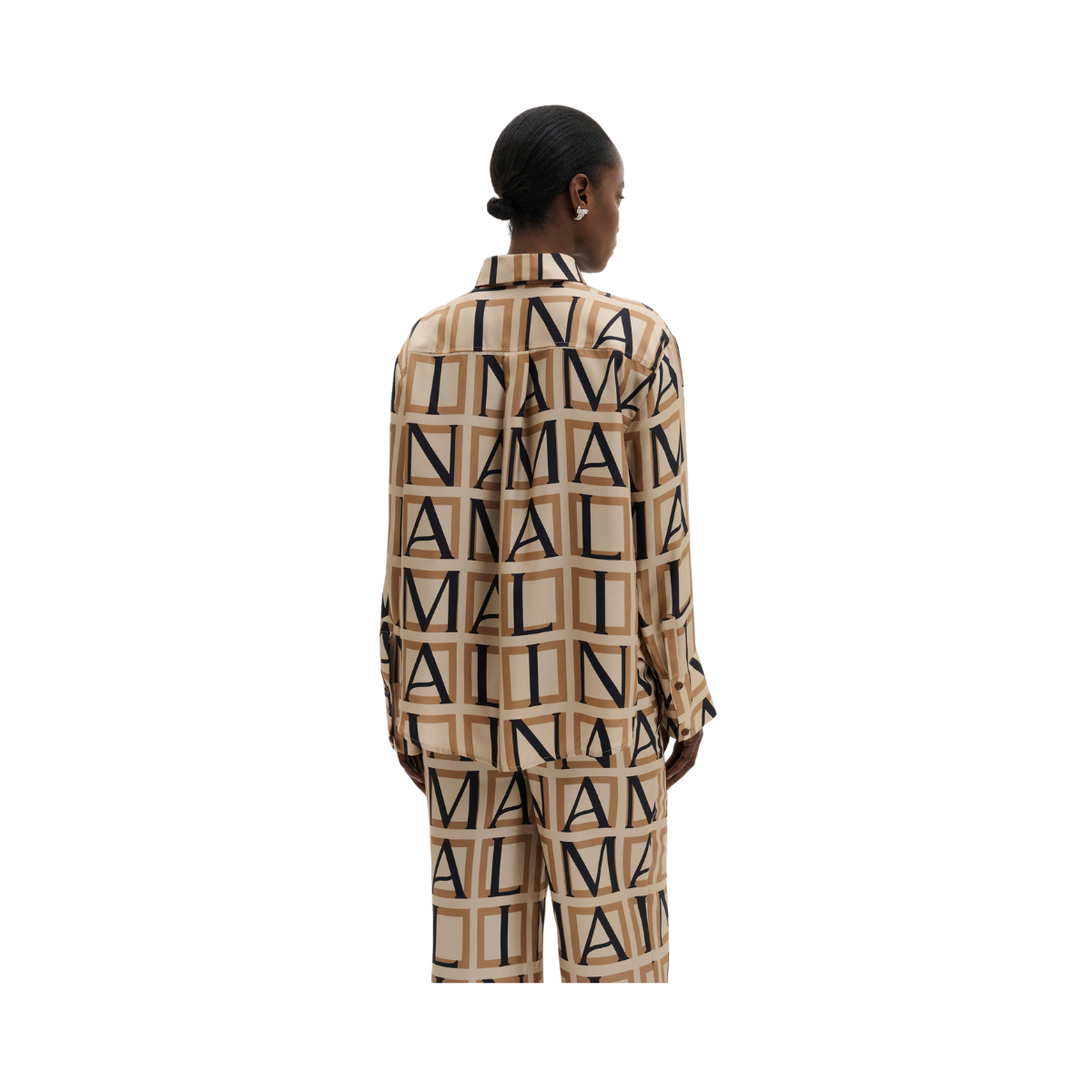 Felicity Silk Shirt - Monogram Camel
