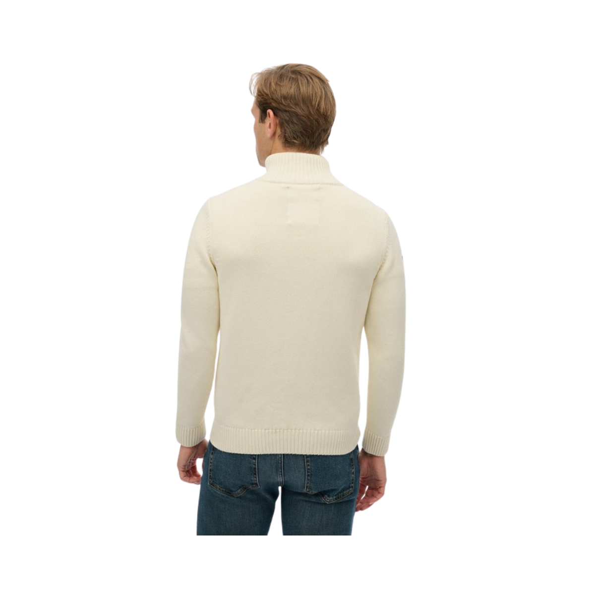 Cotton Half Zip Knit - Cream