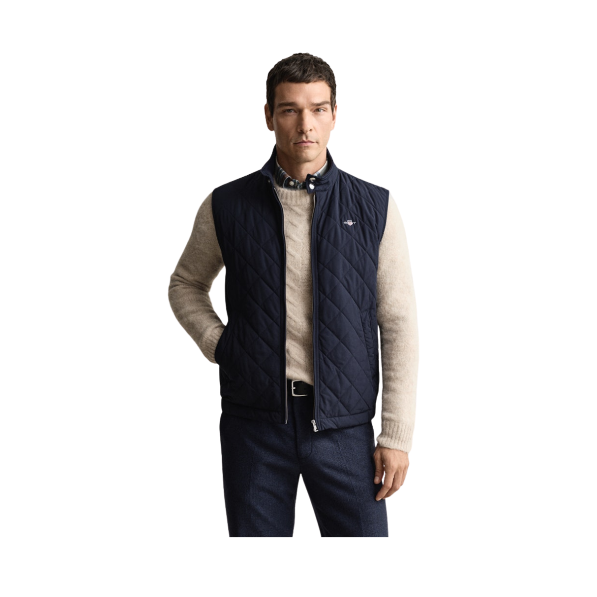 Quilted Windcheater Vest - Evening Blue