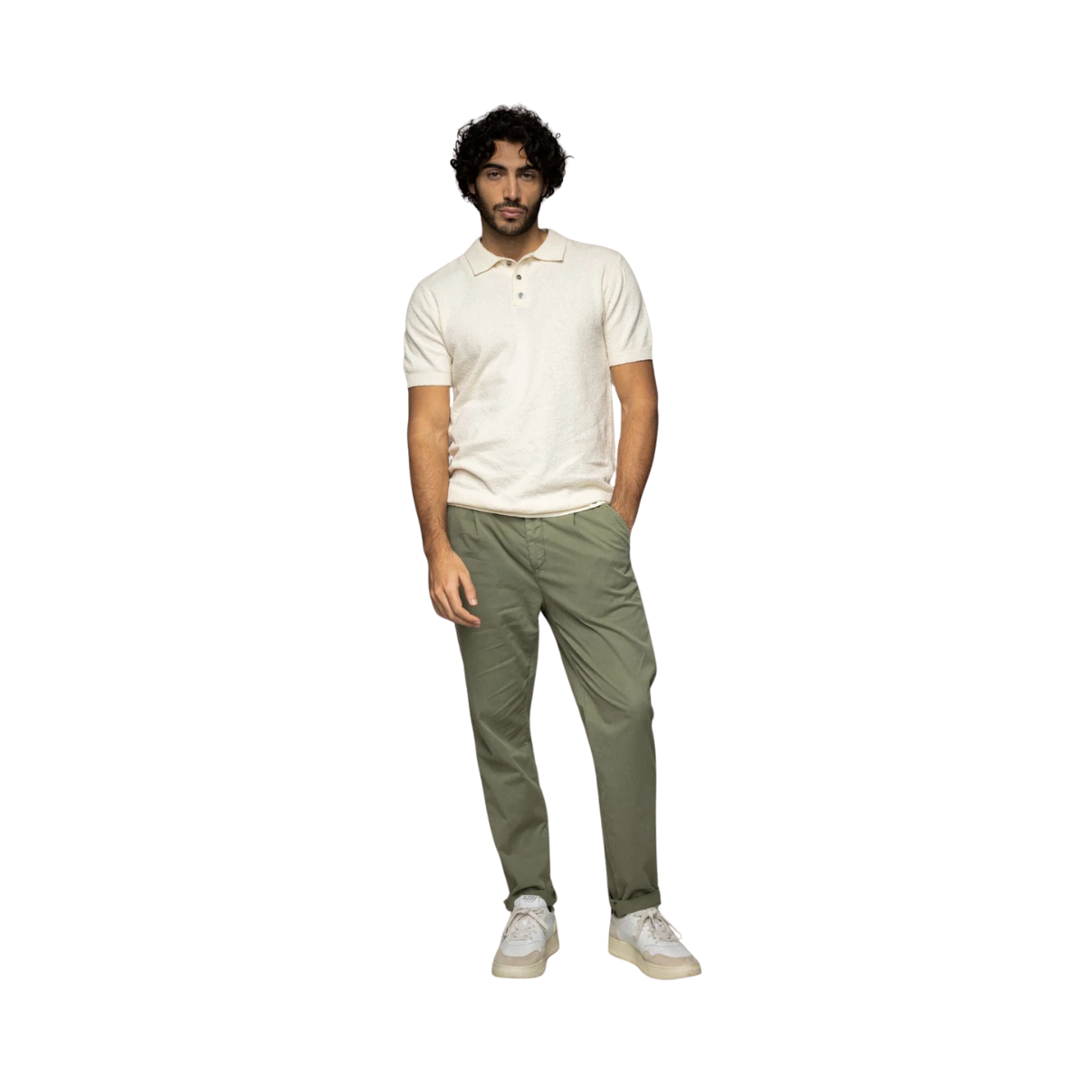 MMGKyle Bouclé SS Polo - Ecru