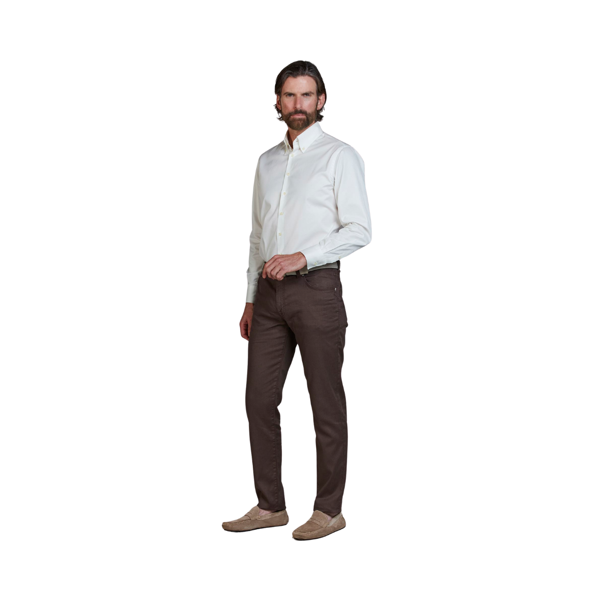 5-Pkt Linen Blend - Dark Brown