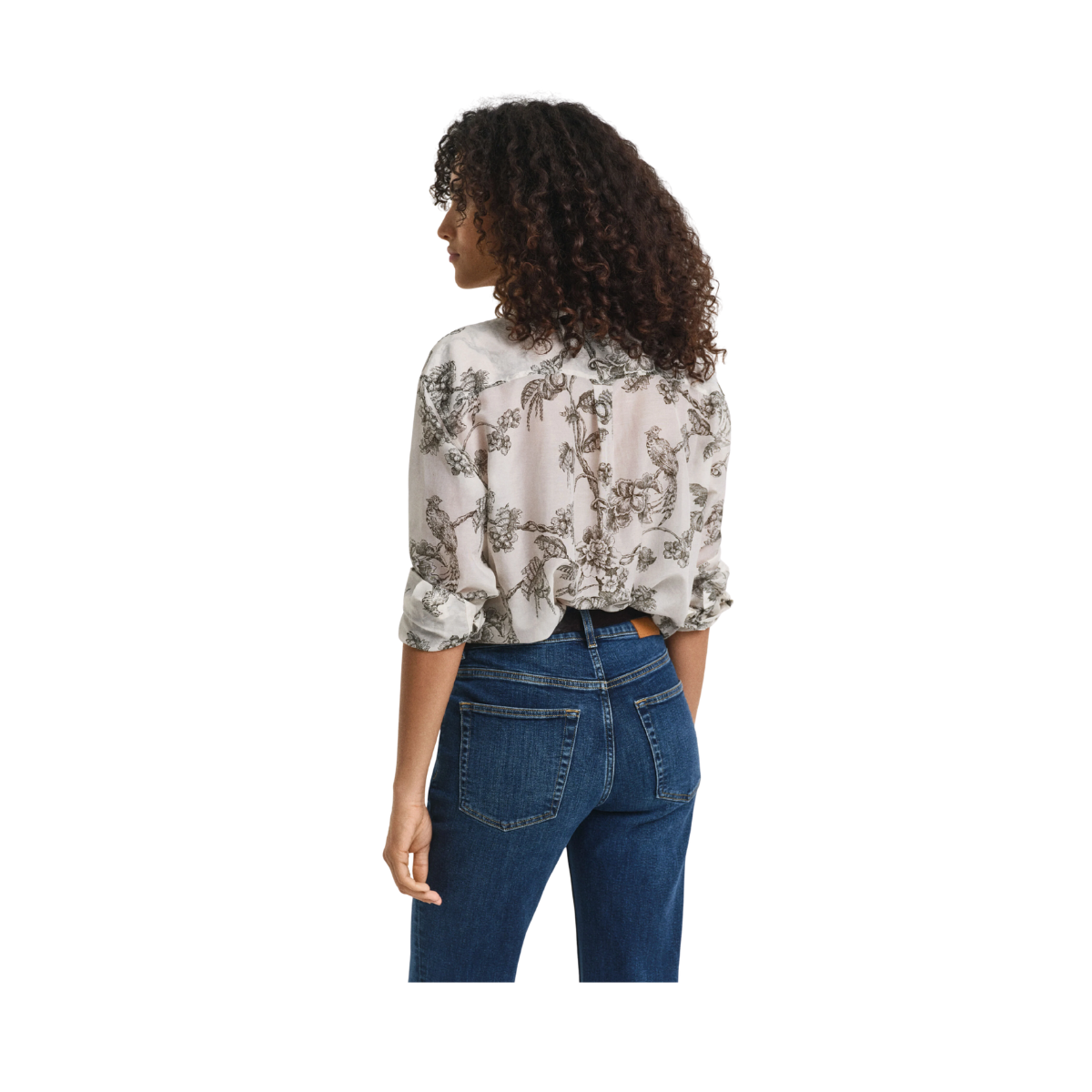 Relaxed Tree Print Shirt - Dark Moss Green