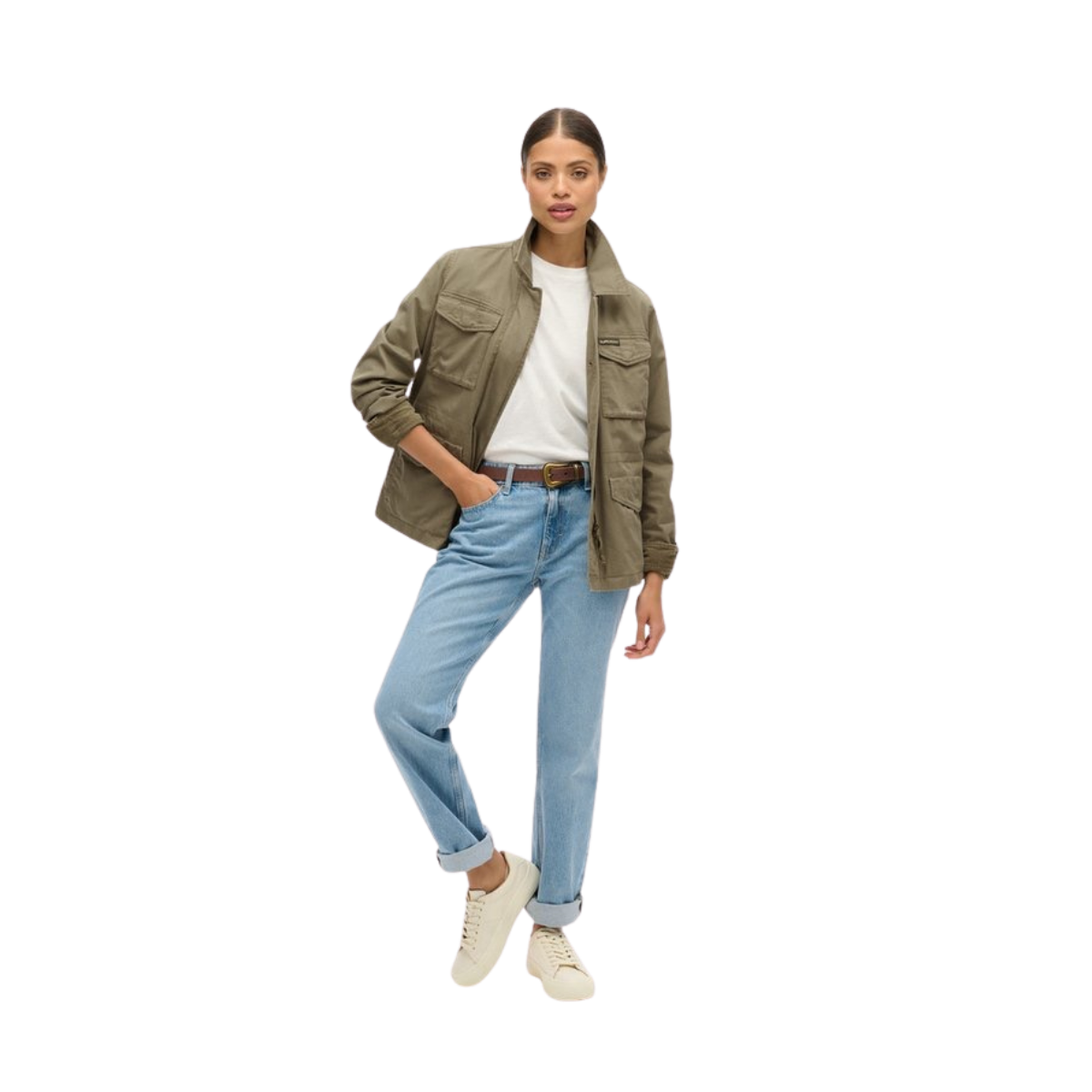 Embroidered M65 Military Jkt - Moss Khaki
