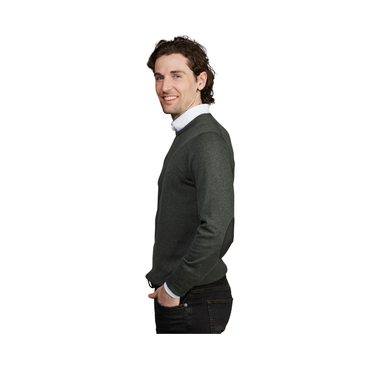 Crew Neck Sweater - Moss Green
