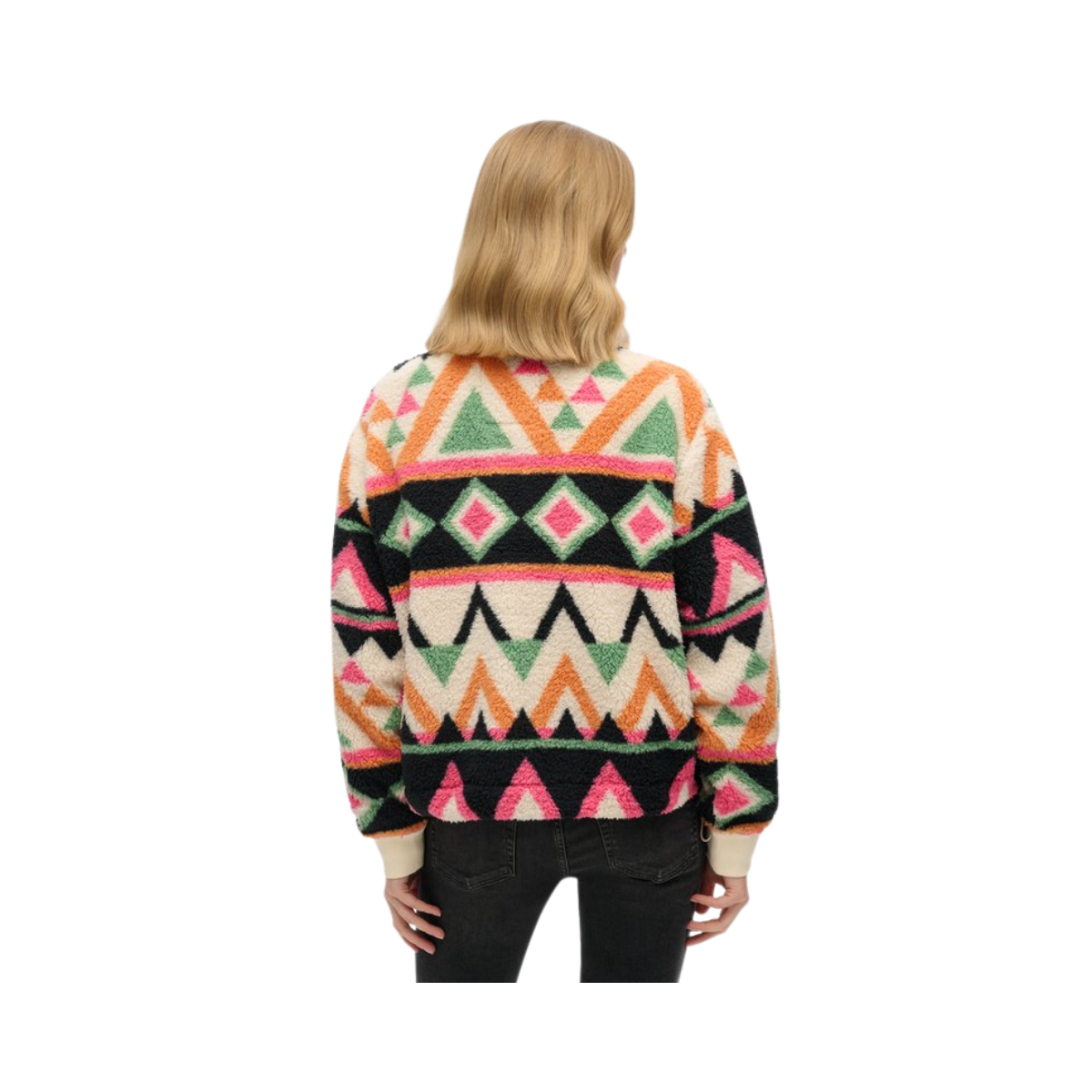 Super Soft Printed Half Zip - F9S Cream Terry Print