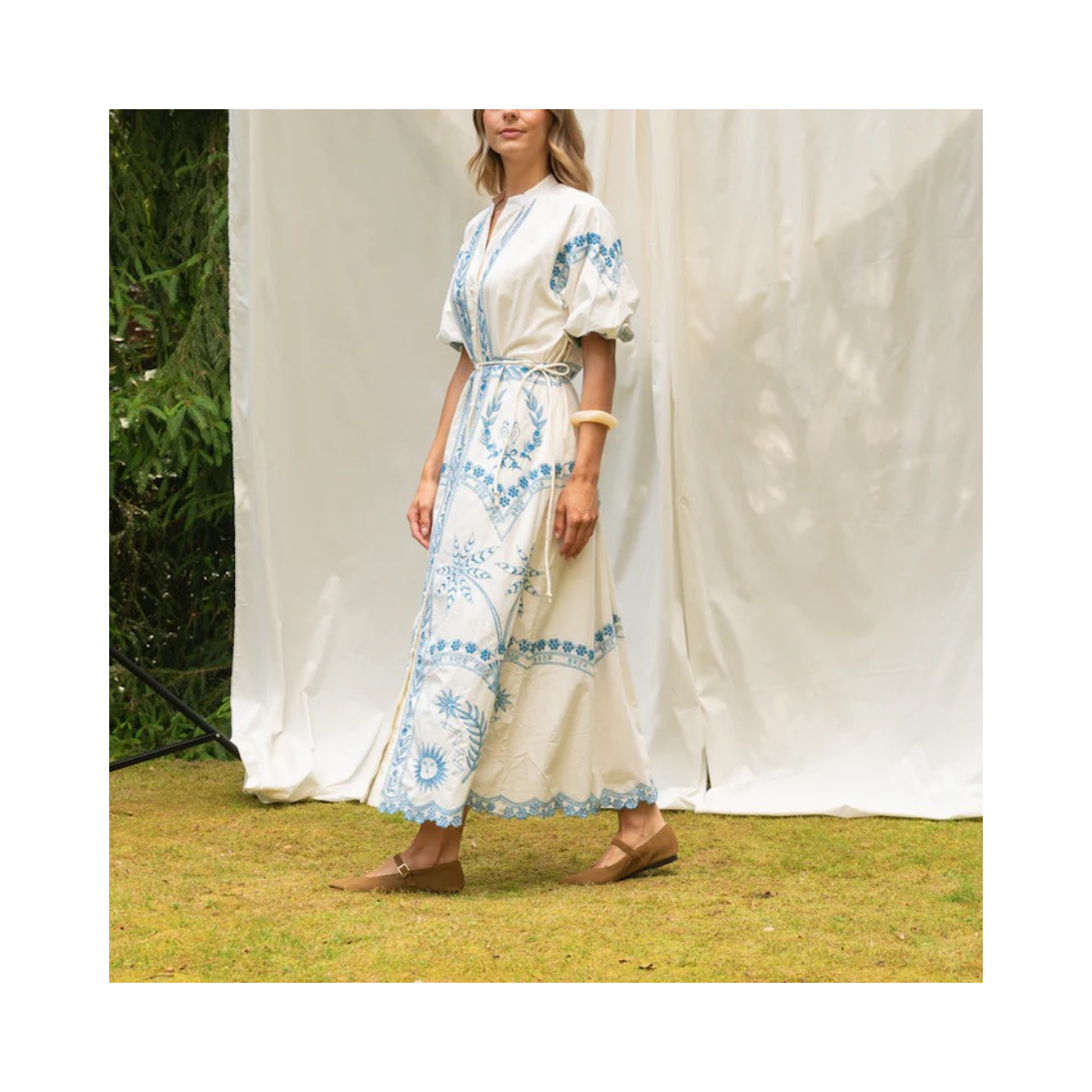 Beach Party Dress - Oyster/Blue Mix