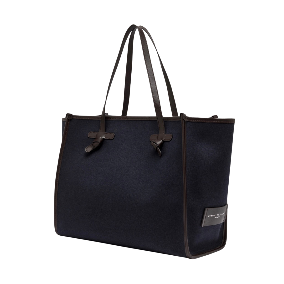 Marcella Canva Shopping Bag - Notturno-Canapa-Espresso