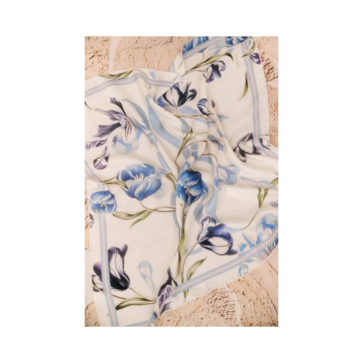 Silk Twill Scarf 80x80 - Tulip Blue