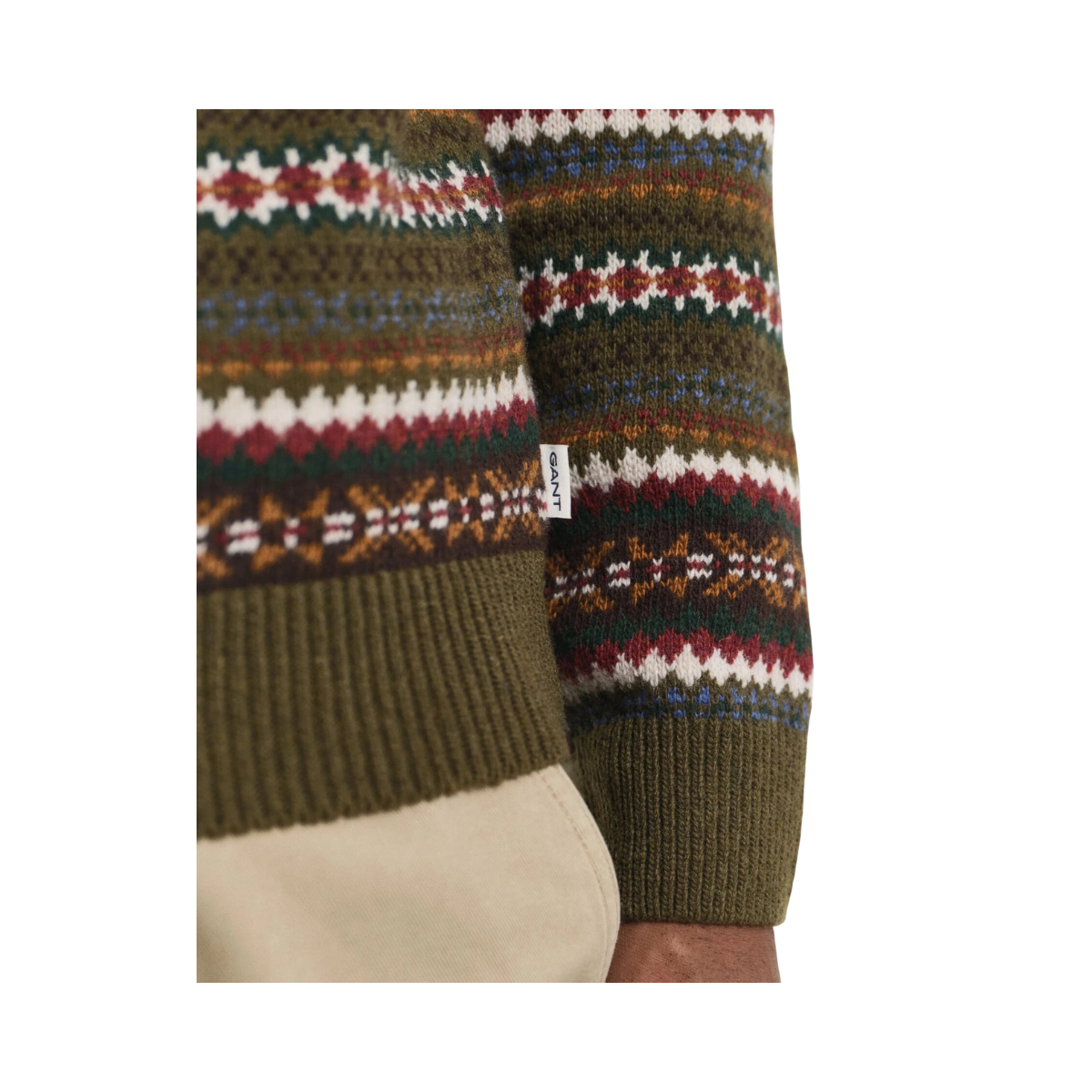 Fair Isle C-Neck - Country Green