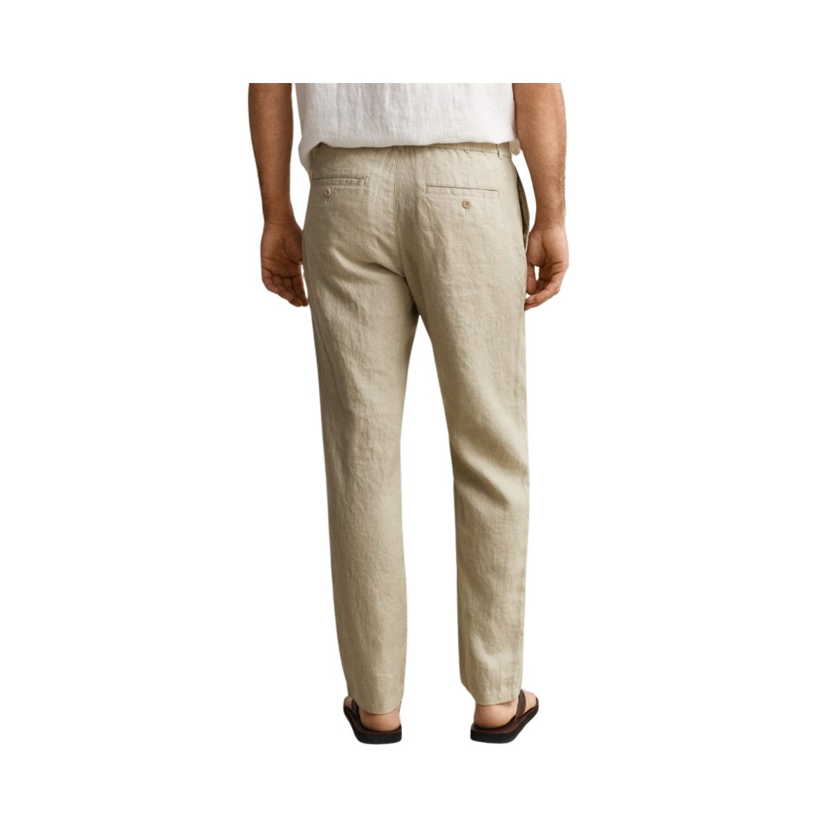 Reg Linen DS Pants - Oat Beige