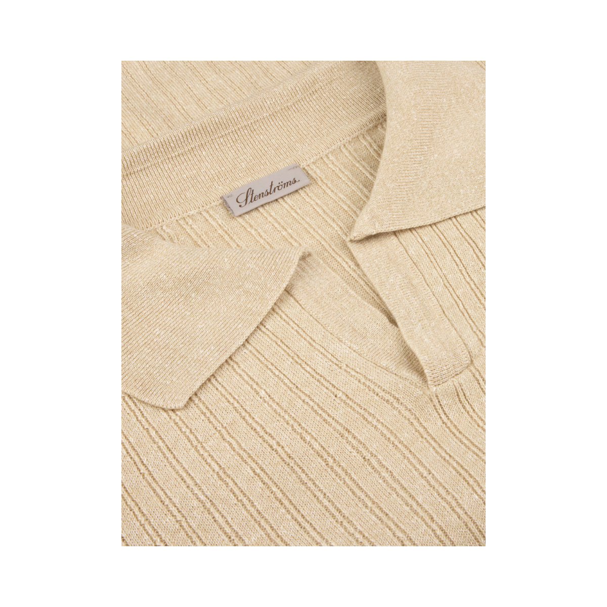 Polo Shirt Knitted Ribbed - Champagne
