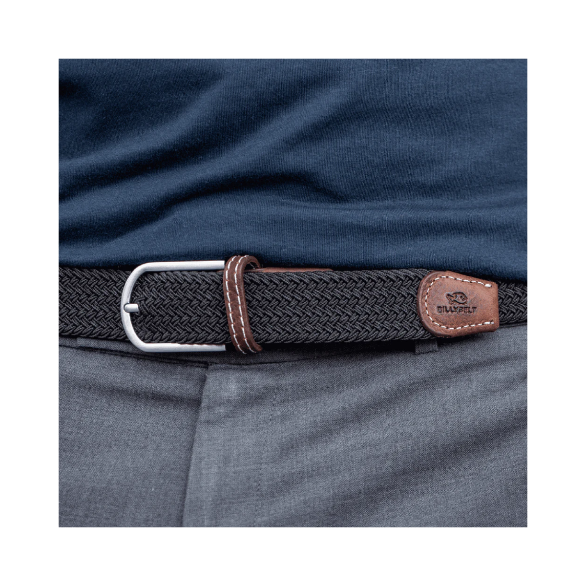 WOVEN ELASTIC BELT - Black Licorice