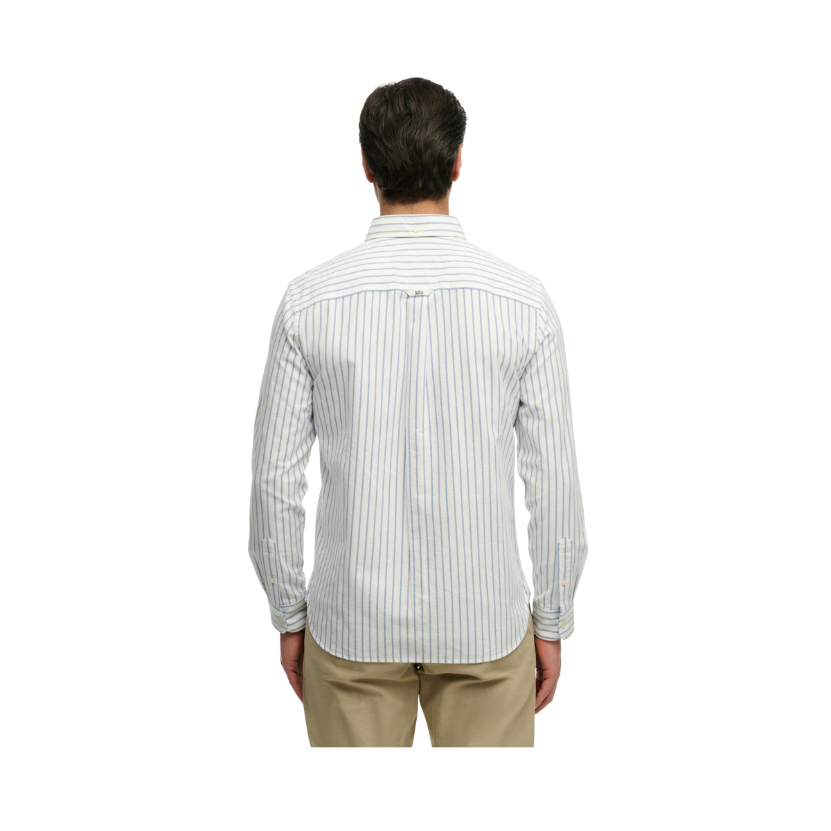 Preppy Oxford L/S Shirt - Classic Blue/Optic Stripe