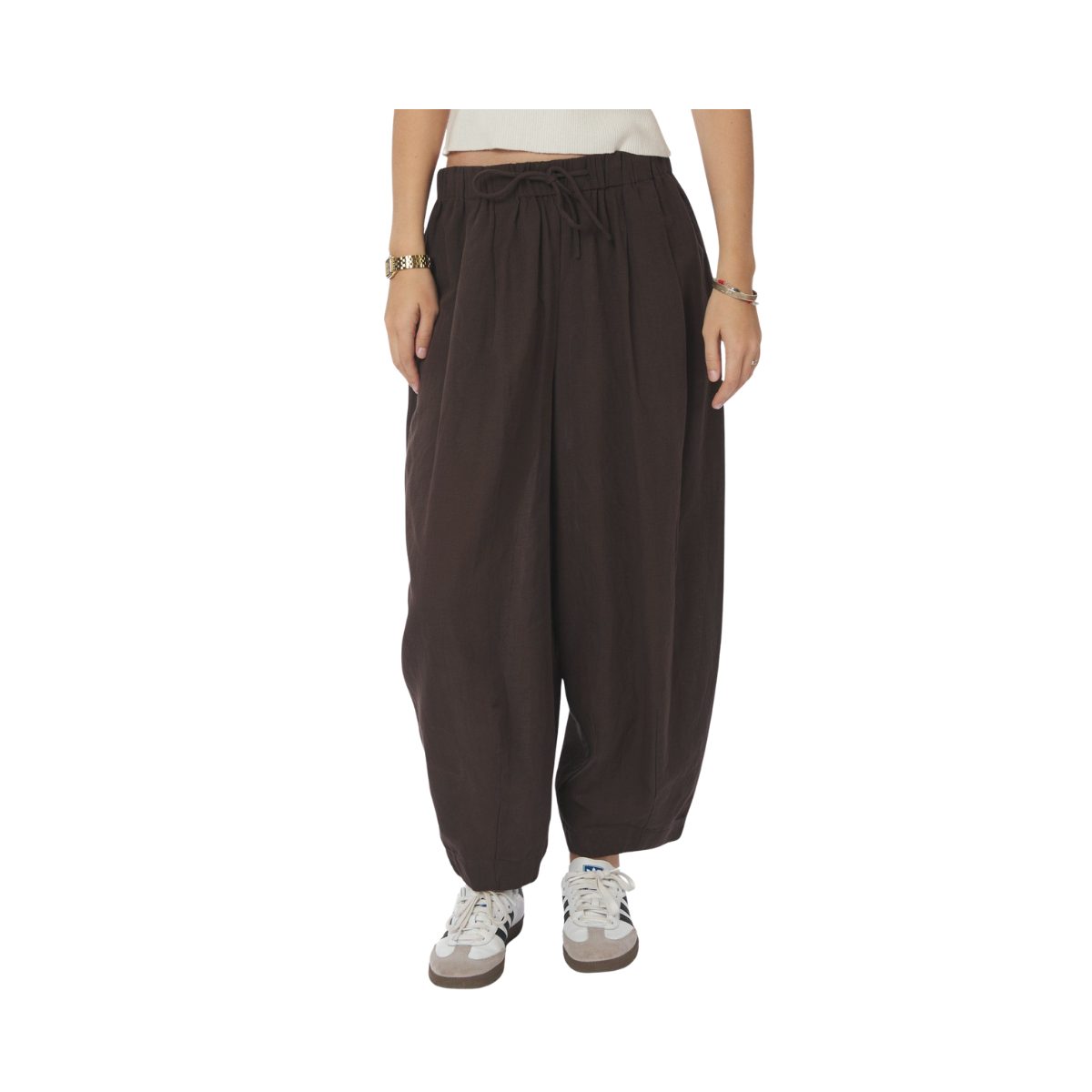 Prina Linen Pants - Dark Brown