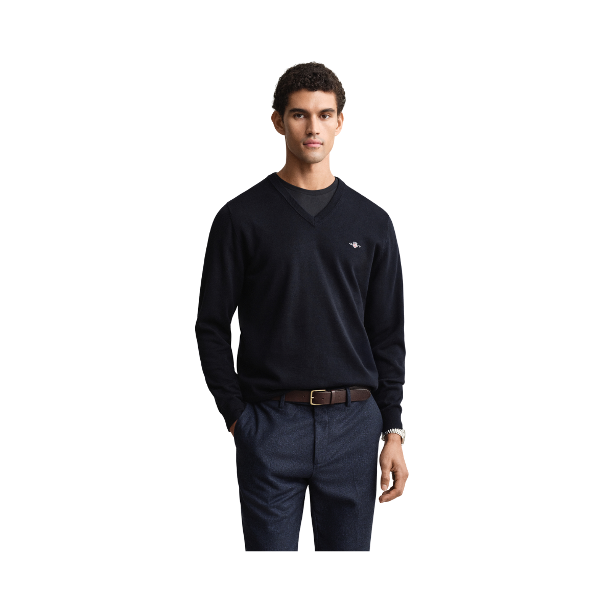 Classic Cotton V-Neck - Evening Blue