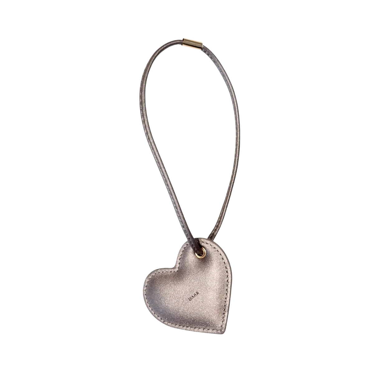 Heart Bag Charm - Sparkled Warm Taupe