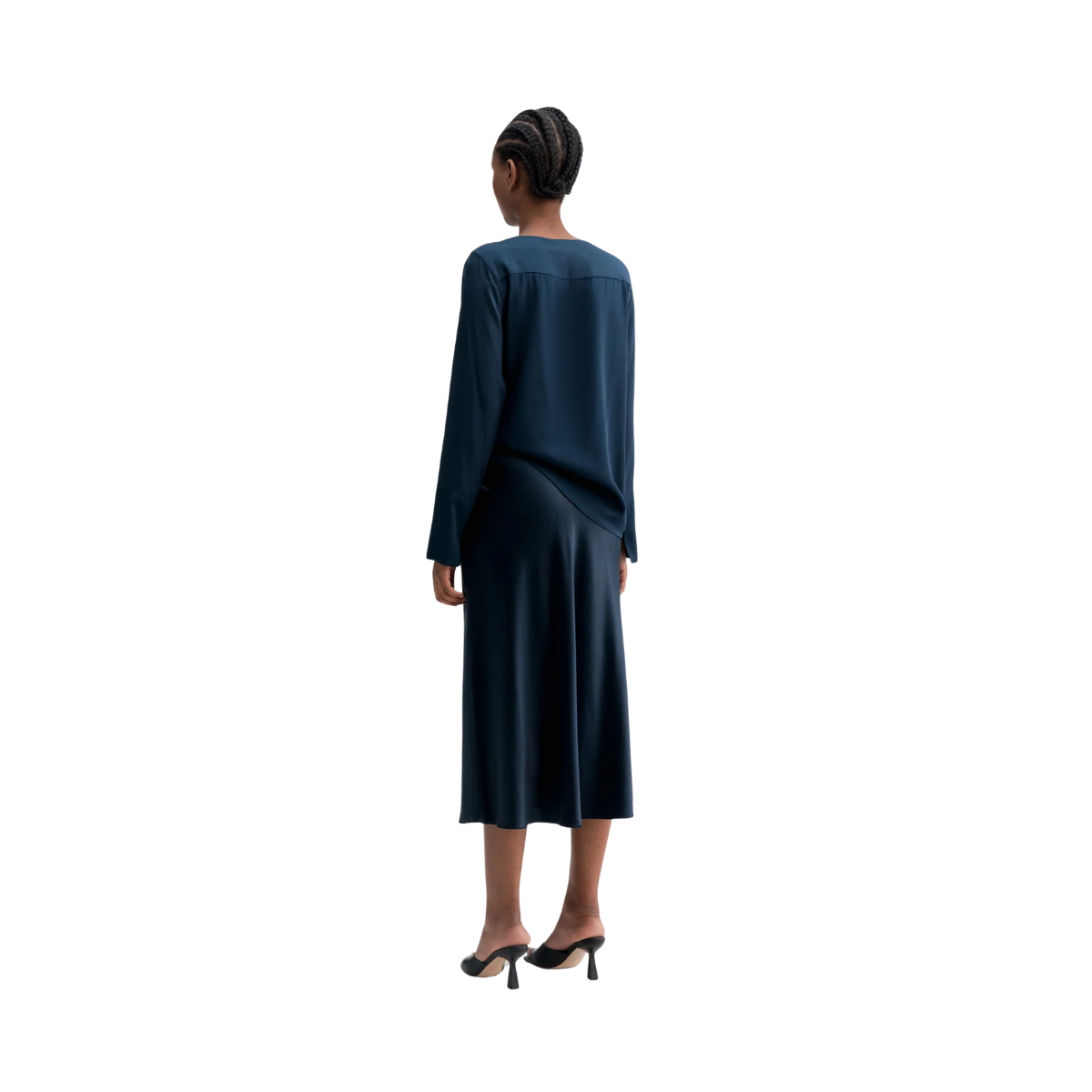 Hana Satin Skirt - Midnight Blue