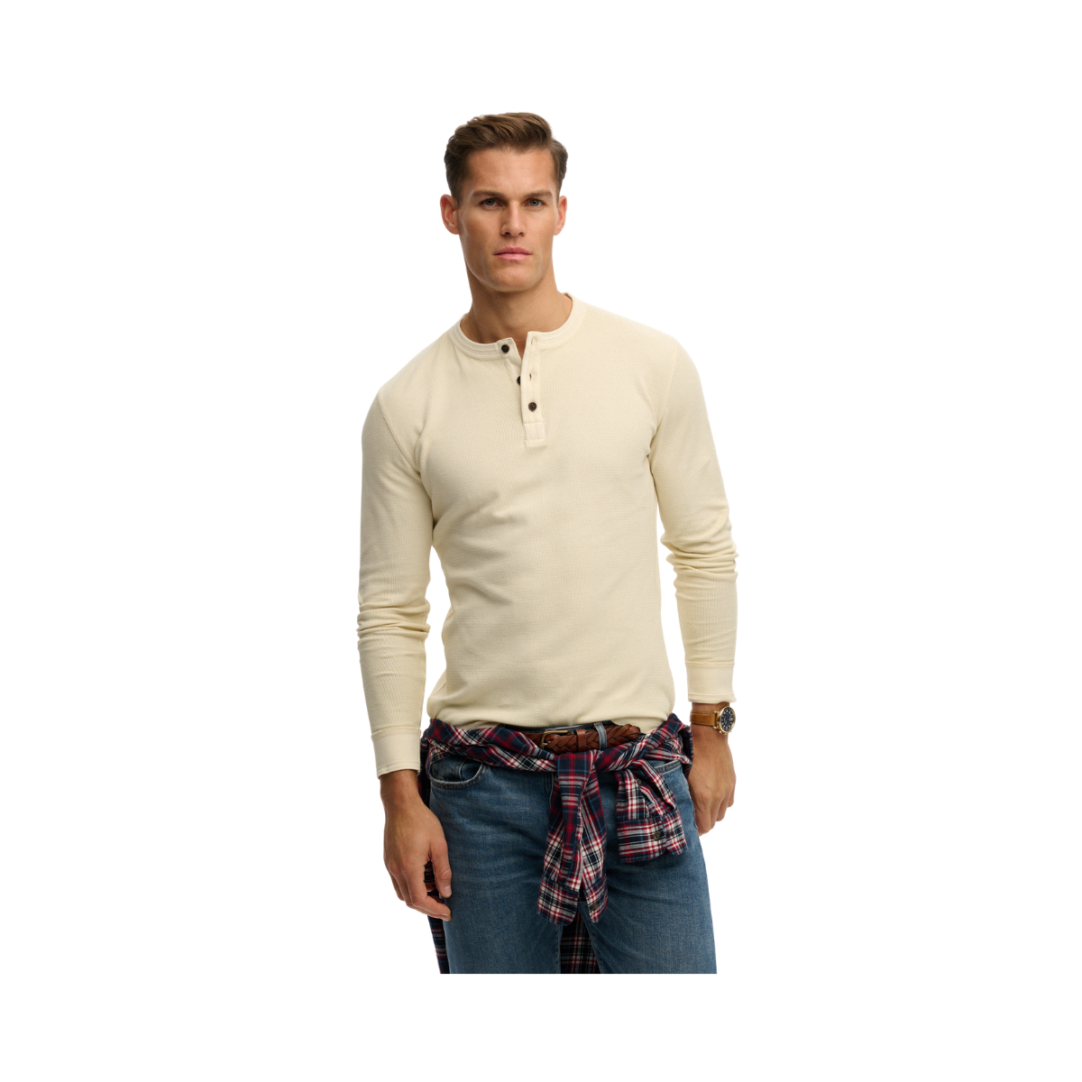 Lw Textured Grandad Top - Oatmeal Beige