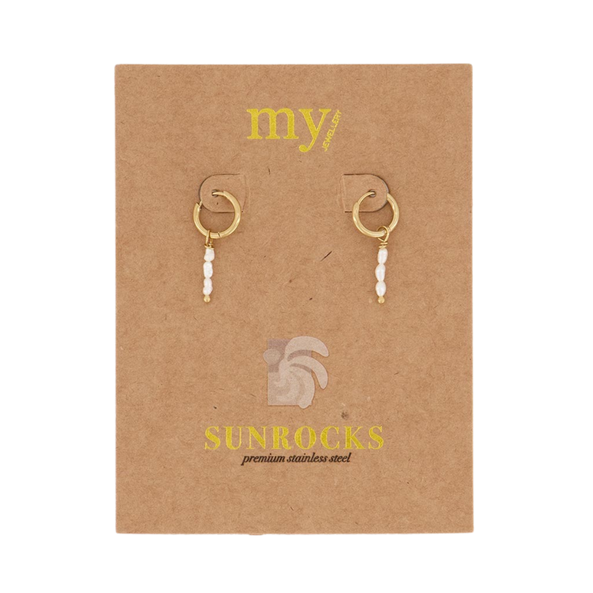 Oorbellen 3 parels - 1200 Gold