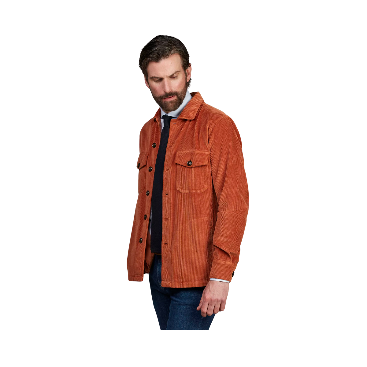 8W Corduroy Overshirt - Dark Orange