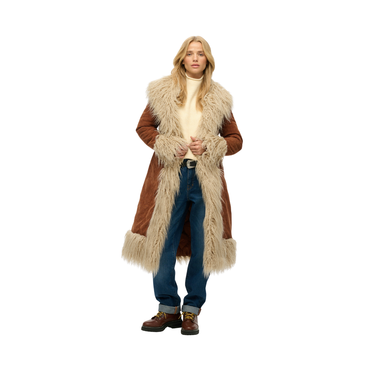 Long Afghan Coat - J8C Rustic Chestnut Brown