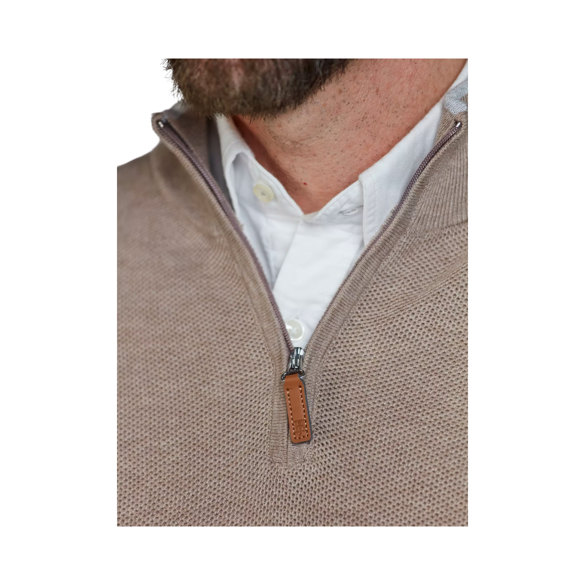 Half Zip Structure Knit - Toffe Brown