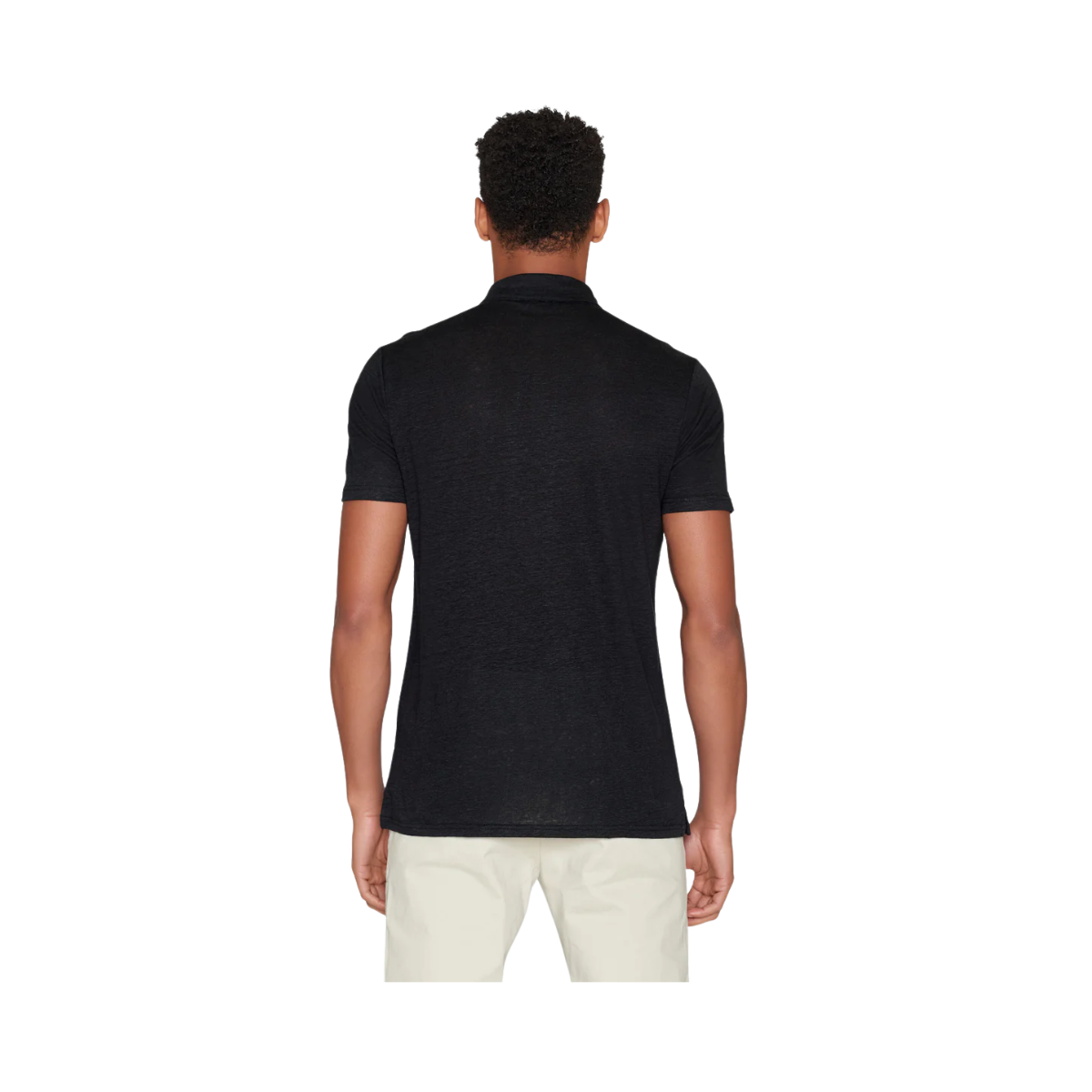 Linen polo - Black Jet