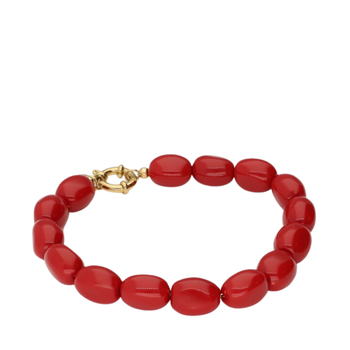 Bracelet Beads Red - Gold