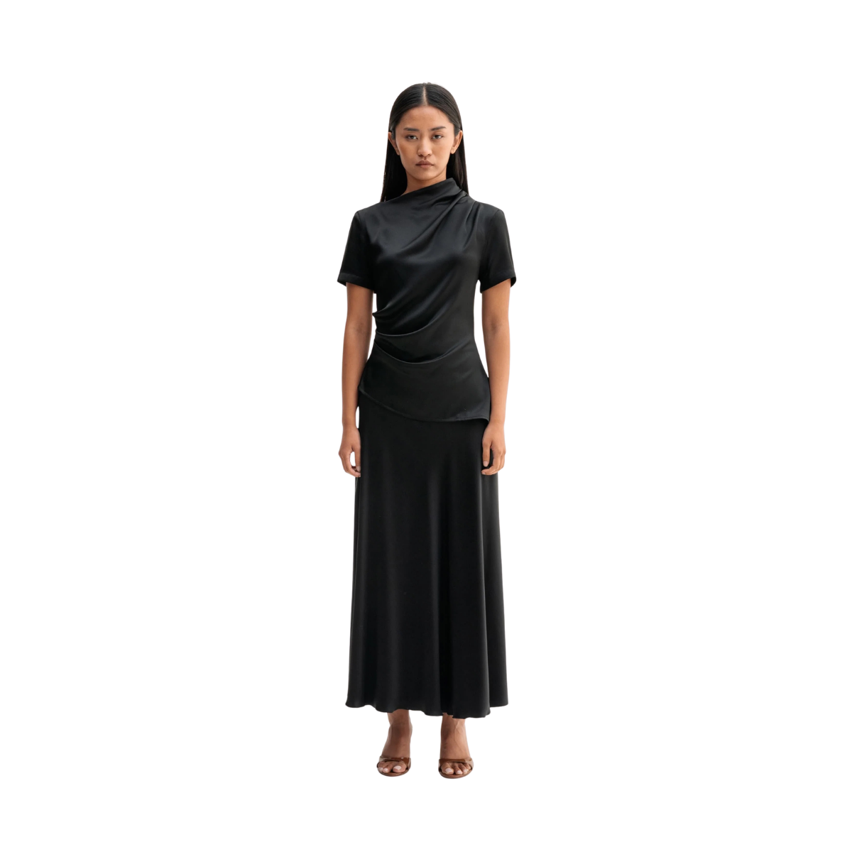Hadi Satin Skirt - Black