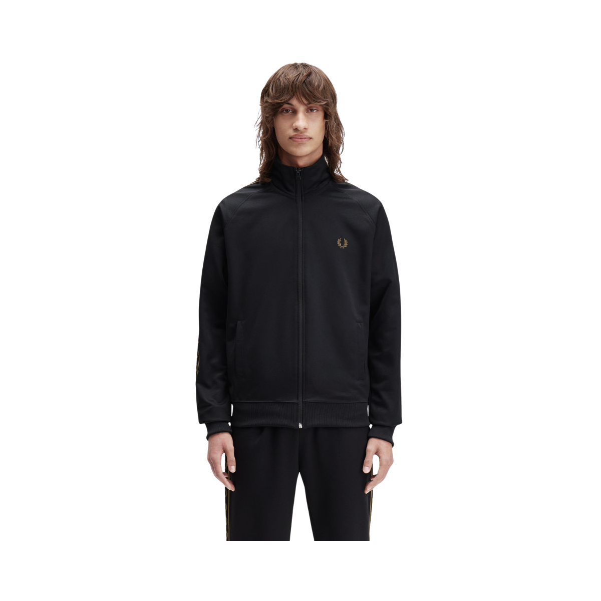 Contrast Tape Track Jacket - Black