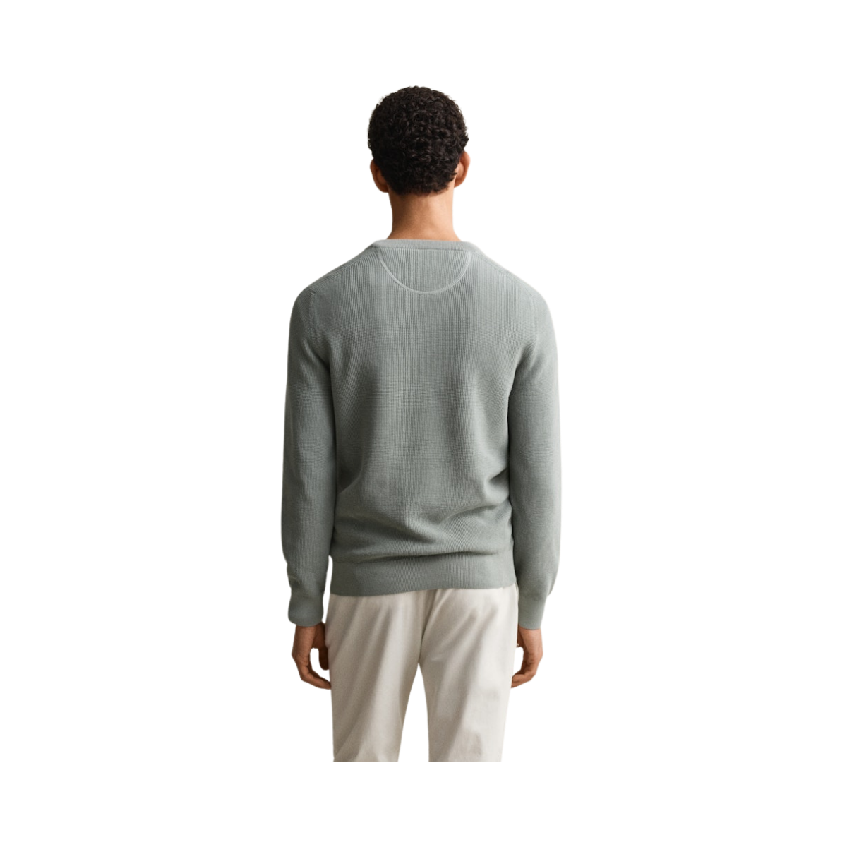 Micro Textured Cotton C-Neck - Ceramic Grey