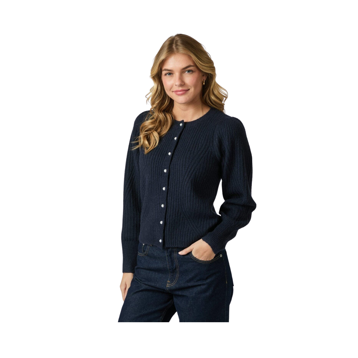 Puli Knit Cardigan - Navy