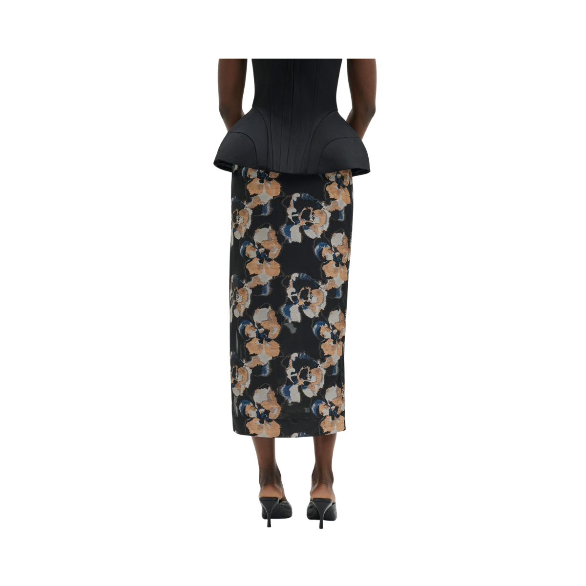 Sanna Midi Skirt - Dark Blooms