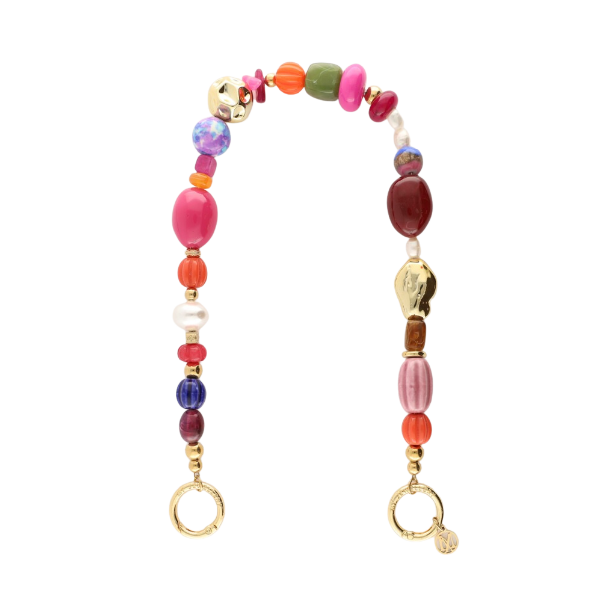 Phone cord chunky beads - 1200 Gold