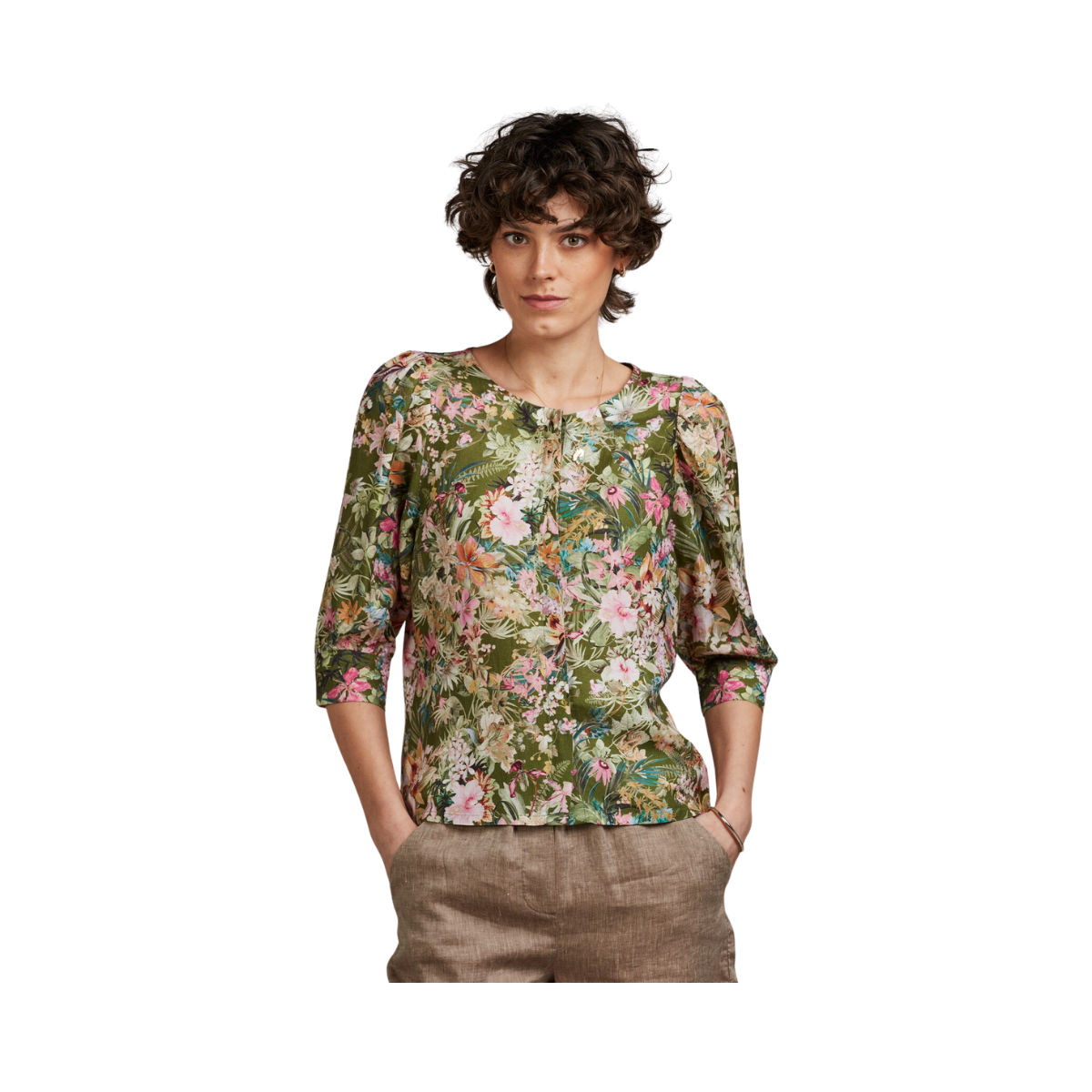 Lykke Blouse - Green pattern