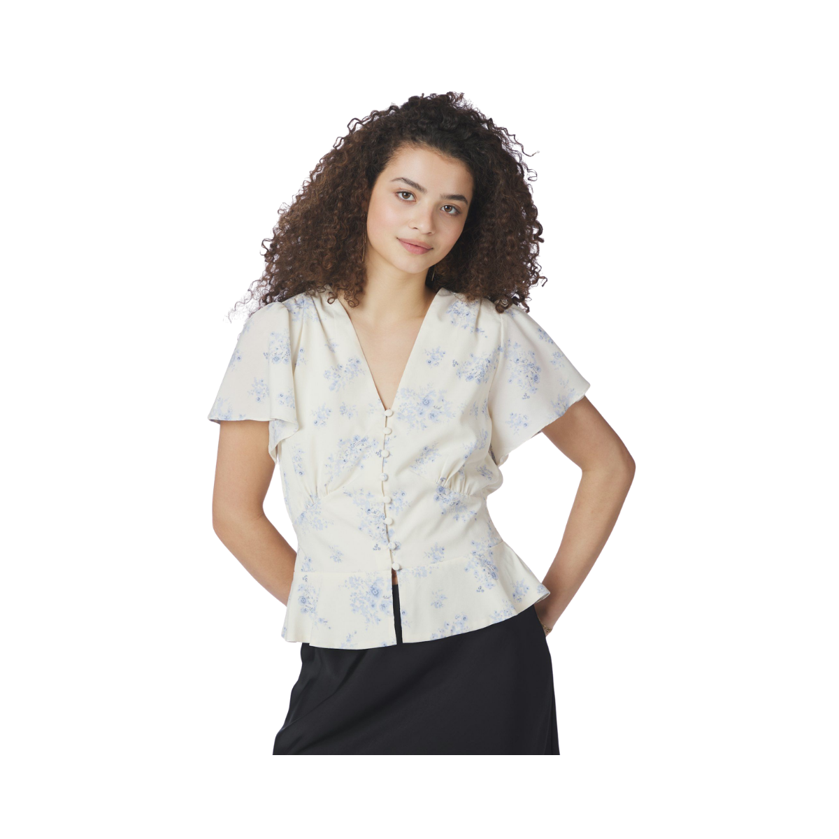 Jasmin Delicate Flower Blouse - Creme