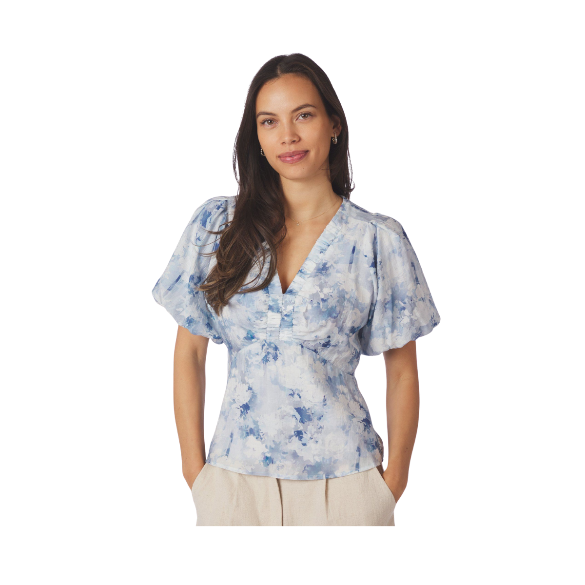 Irina Floral Fusion Blouse - Blue