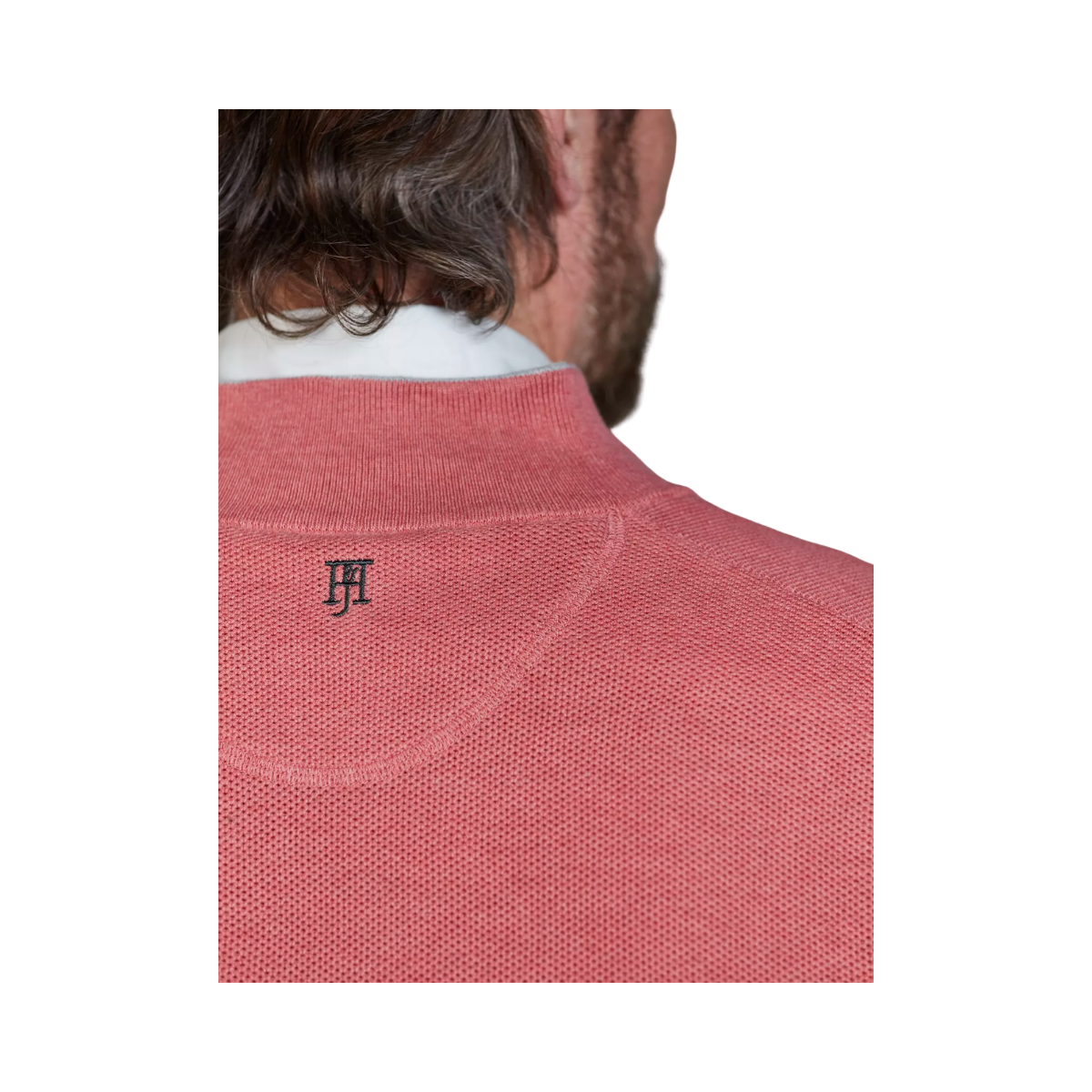 Half Zip Structure Knit - Soft Red