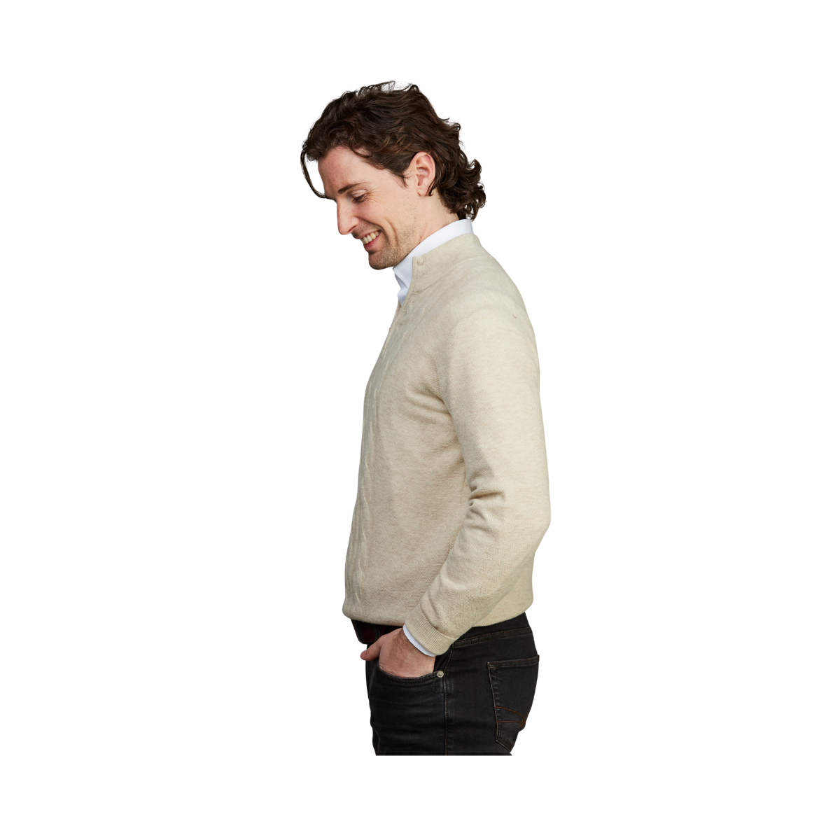Geelong Half Zip Cable Knit - Irish White