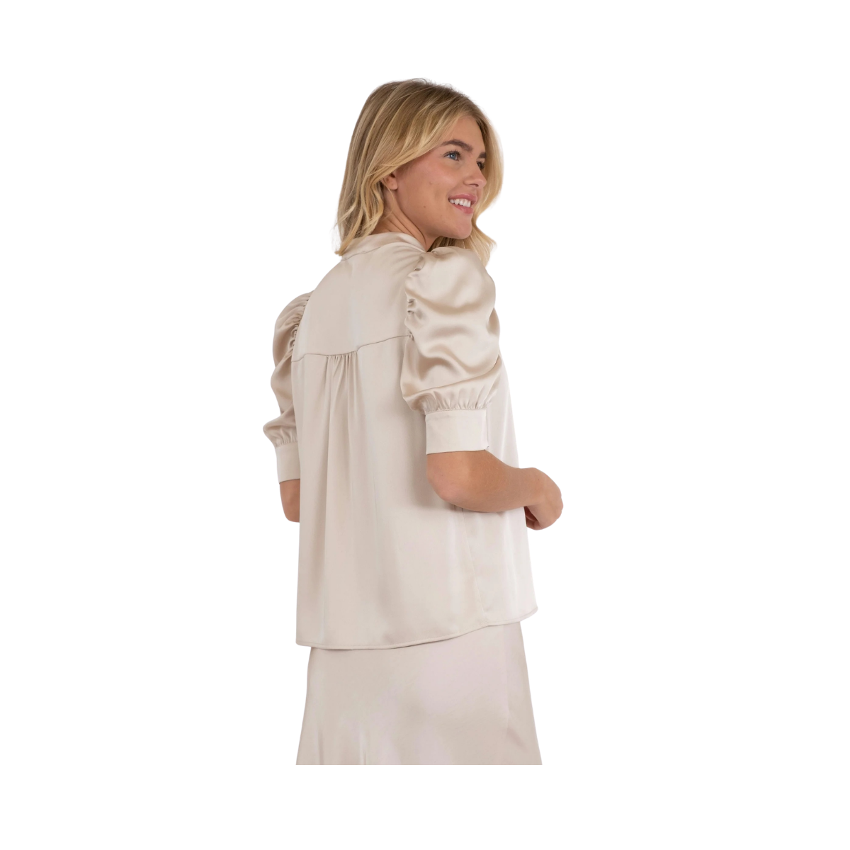 Roella Heavy Sateen Blouse - Champagne