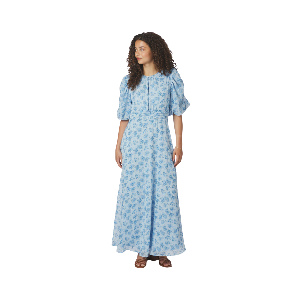 Kikka Chiffon Flower Dress - Light Blue