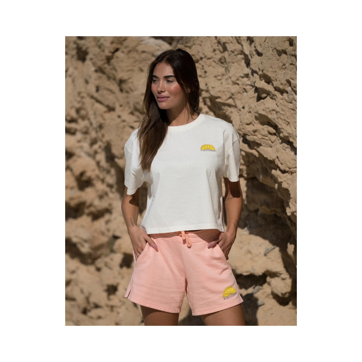 Donna Sweat Shorts - Peach