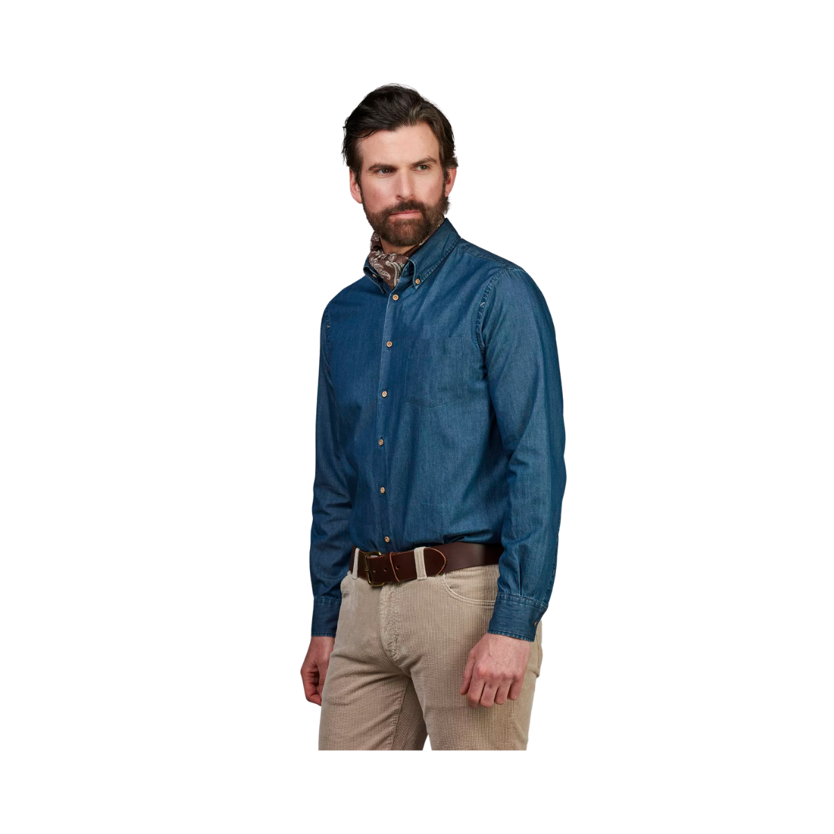 Teo Slub Denim Shirt - Blue