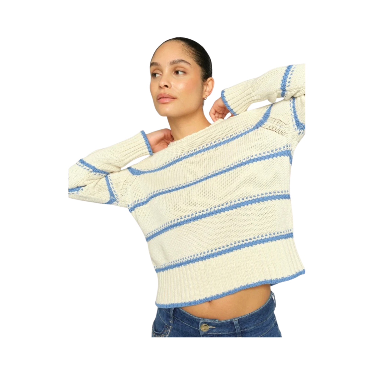 MMRola Bine Stripe Crewneck Knit - Ultramarine