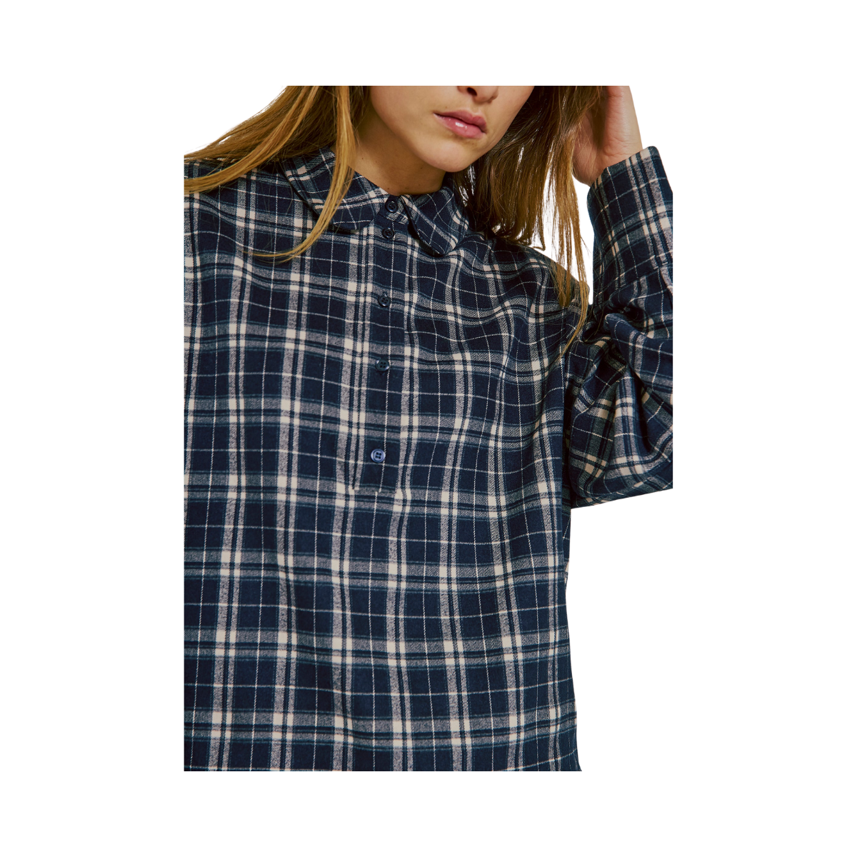 Sylvana Top - Navy Check