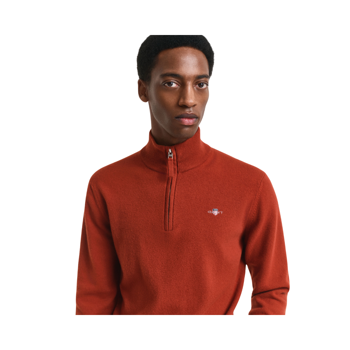 Superfine Lambswool Half Zip - Modern Rust