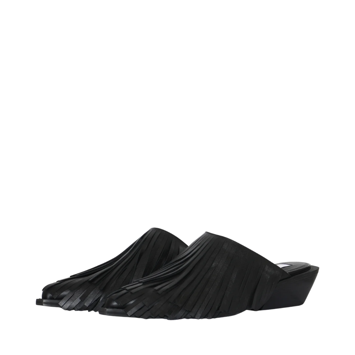 Dever Fringes Mules - Black