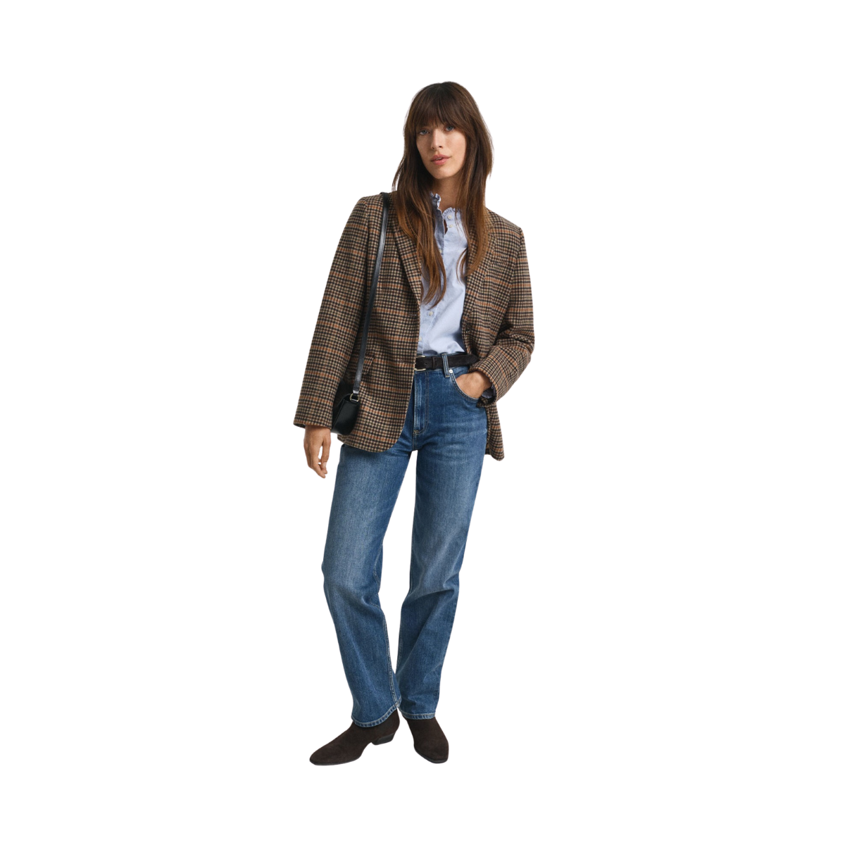 Straight Stretch Jeans - Mid Blue Broken In