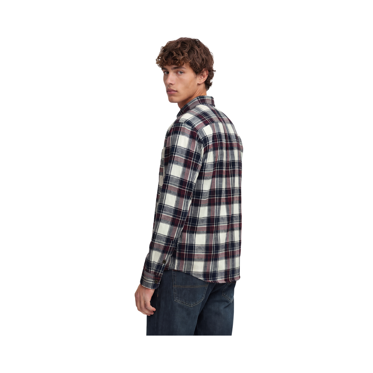 L/S Cotton Lumberjack Shirt - Skylar Check White