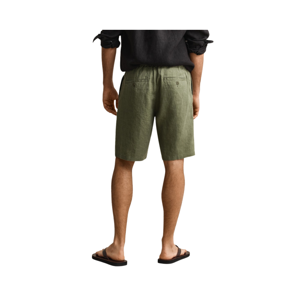 Reg Linen DS Shorts - Dry Herb Green